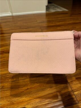 Coccinelle Pink Clutch 8"X5"X2" Wristlet Purse in Pink with Zipper - check photo